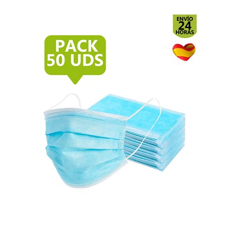 Pack Mascarilla Higiénica De 3 Capas 50 Uds