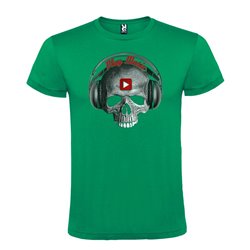 Camiseta Manga Corta Diseño Calavera Play Music