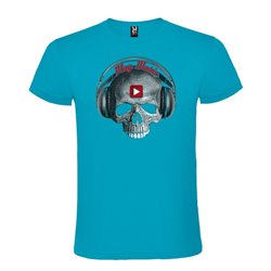 Camiseta Manga Corta Diseño Calavera Play Music