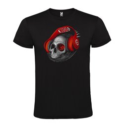 Camiseta Manga Corta Diseño Caravela Auriculares Rojos