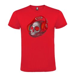 Camiseta Manga Corta Diseño Caravela Auriculares Rojos