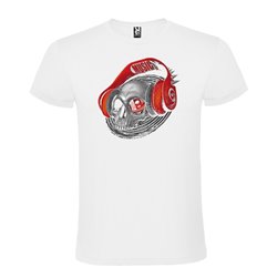 Camiseta Manga Corta Diseño Caravela Auriculares Rojos