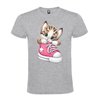 Camiseta Manga Corta Diseño Gatito En Zapato Rosa