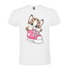 Camiseta Manga Corta Diseño Gatito En Zapato Rosa