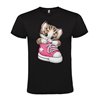 Camiseta Manga Corta Diseño Gatito En Zapato Rosa