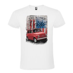 Camiseta Manga Corta Diseño Fiat Sescento Rojo