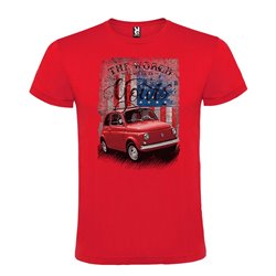 Camiseta Manga Corta Diseño Fiat Sescento Rojo