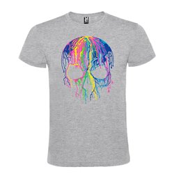 Camiseta Manga Corta Diseño Calavera Multicolor