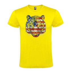 Camiseta Manga Corta Diseño Tigre Bandera Eeuu