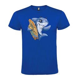 Camiseta Manga Corta Diseño Delfin Surfero