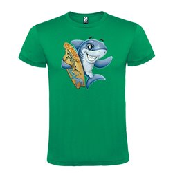 Camiseta Manga Corta Diseño Delfin Surfero