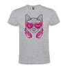 Camiseta Manga Corta Diseño Gato Auriculares Y Gafas