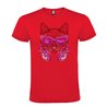 Camiseta Manga Corta Diseño Gato Auriculares Y Gafas