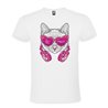 Camiseta Manga Corta Diseño Gato Auriculares Y Gafas