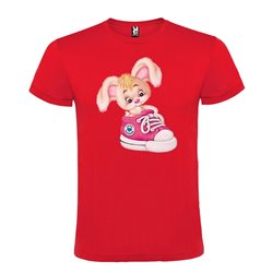 Camiseta Manga Corta Diseño Conejito En Botín