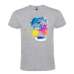 Camiseta Manga Corta Diseño Isla Paraiso Pintura