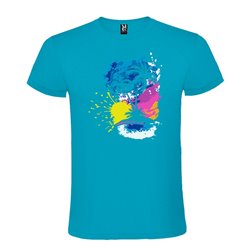 Camiseta Manga Corta Diseño Isla Paraiso Pintura