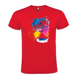 Camiseta Manga Corta Diseño Isla Paraiso Pintura