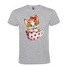 Camiseta Manga Corta Diseño Gatito En Taza Corazones