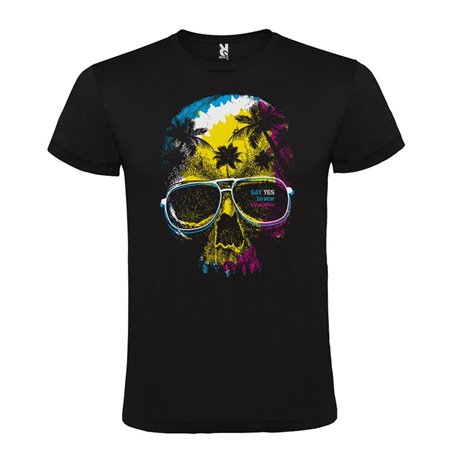 Camiseta Manga Corta Diseño Calavera Jawayana