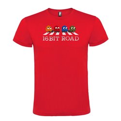 Camiseta Manga Corta Diseño 16 Bit Road Pacman