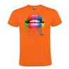 Camiseta Manga Corta Diseño Labios Multicolor