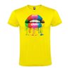 Camiseta Manga Corta Diseño Labios Multicolor