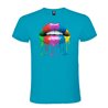 Camiseta Manga Corta Diseño Labios Multicolor