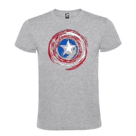 Camiseta Manga Corta Diseño Escudo Del Capitán América