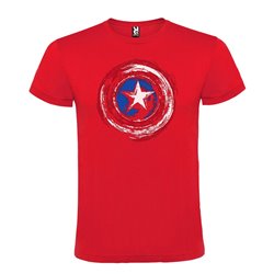 Camiseta Manga Corta Diseño Escudo Del Capitán América