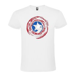 Camiseta Manga Corta Diseño Escudo Del Capitán América