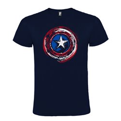 Camiseta Manga Corta Diseño Escudo Del Capitán América