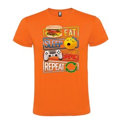 Camiseta Manga Corta Diseño Eat Sleep Game Repeat