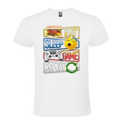 Camiseta Manga Corta Diseño Eat Sleep Game Repeat