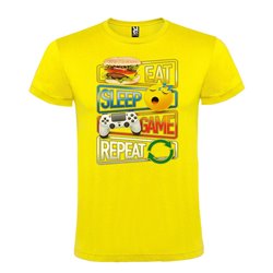 Camiseta Manga Corta Diseño Eat Sleep Game Repeat