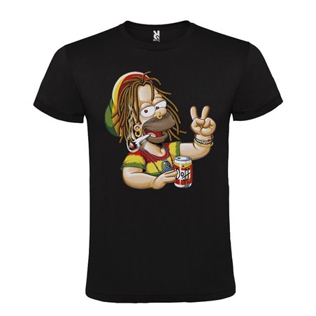 CAMISETA MANGA CORTA DE DISEÑO HOMER JAMAICANO