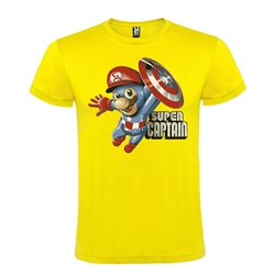 CAMISETA MANGA CORTA DE DISEÑO SUPERMARIO CAPTAIN AMERICA