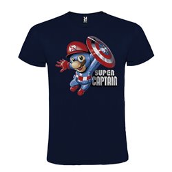 CAMISETA MANGA CORTA DE DISEÑO SUPERMARIO CAPTAIN AMERICA