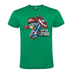 CAMISETA MANGA CORTA DE DISEÑO SUPERMARIO CAPTAIN AMERICA