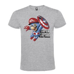 CAMISETA MANGA CORTA DE DISEÑO SUPERMARIO CAPTAIN AMERICA