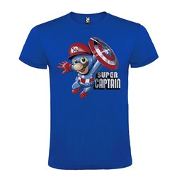 CAMISETA MANGA CORTA DE DISEÑO SUPERMARIO CAPTAIN AMERICA