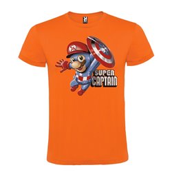 CAMISETA MANGA CORTA DE DISEÑO SUPERMARIO CAPTAIN AMERICA