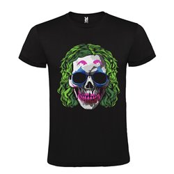 CAMISETA MANGA CORTA DE DISEÑO CALAVERA KATRINA PELO VERDE