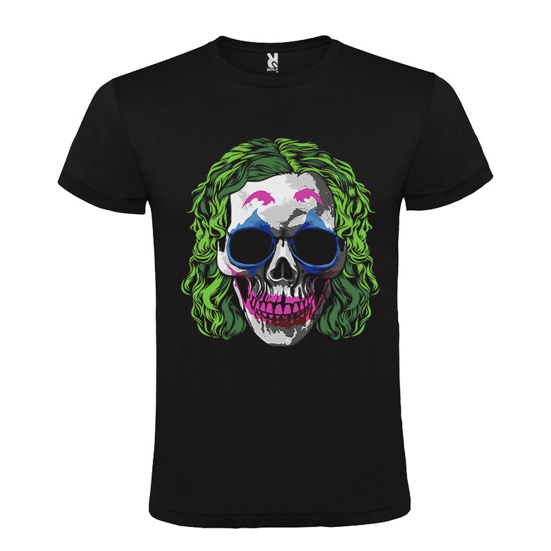 CAMISETA MANGA CORTA DE DISEÑO CALAVERA KATRINA PELO VERDE