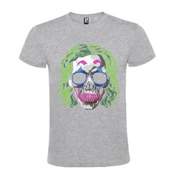 CAMISETA MANGA CORTA DE DISEÑO CALAVERA KATRINA PELO VERDE