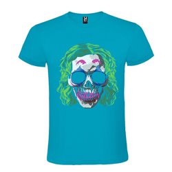 CAMISETA MANGA CORTA DE DISEÑO CALAVERA KATRINA PELO VERDE