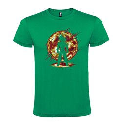 CAMISETA MANGA CORTA DE DISEÑO GOKOU BOLA DE FUEGO