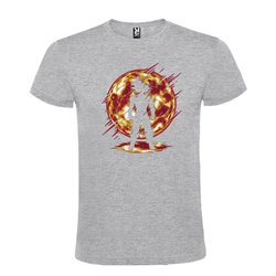 CAMISETA MANGA CORTA DE DISEÑO GOKOU BOLA DE FUEGO